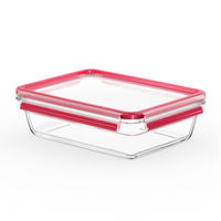 FRISCHHALTEDOSE CLIP & CLOSE GLAS 2,0 L  - Rot, Basics, Glas/Kunststoff (26,7/19,7/8cm) - Emsa