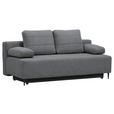 SCHLAFSOFA Flachgewebe Dunkelgrau  - Dunkelgrau/Schwarz, KONVENTIONELL, Textil/Metall (197/75/100cm) - Carryhome