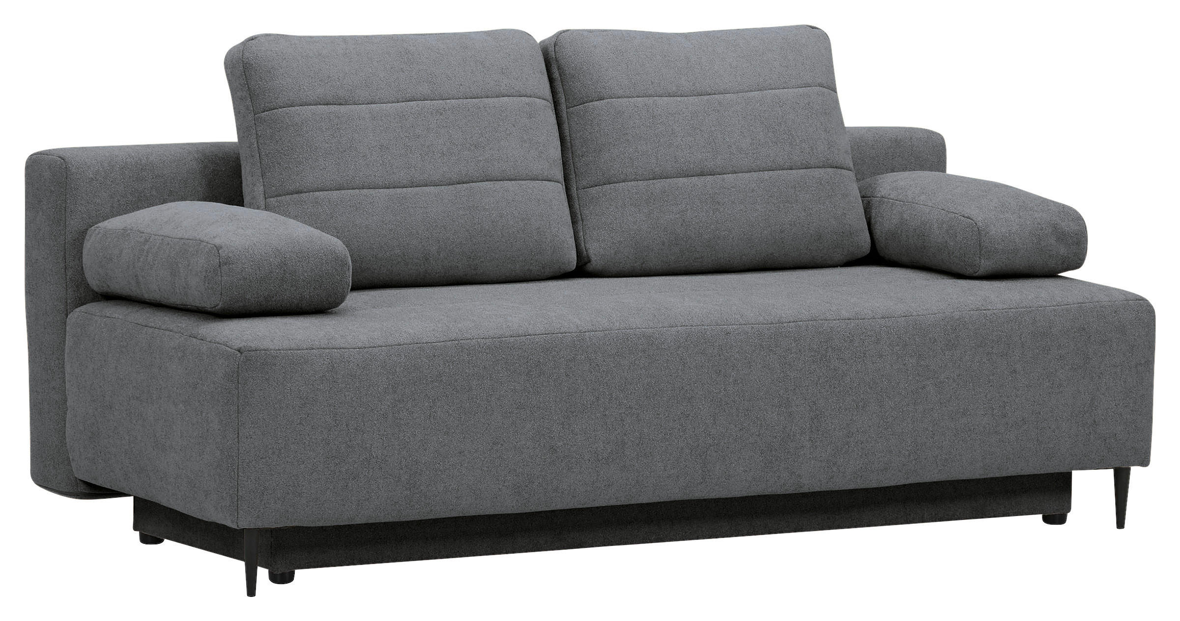 SCHLAFSOFA in Flachgewebe Dunkelgrau  - Dunkelgrau/Schwarz, KONVENTIONELL, Textil/Metall (197/75/100cm) - Carryhome