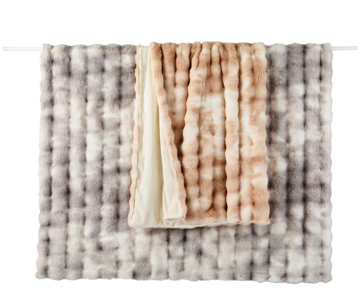 KOŽEŠINOVÁ DEKA, polyester, 150/200 cm - přírodní barvy/béžová, textil (150/200cm) - Novel