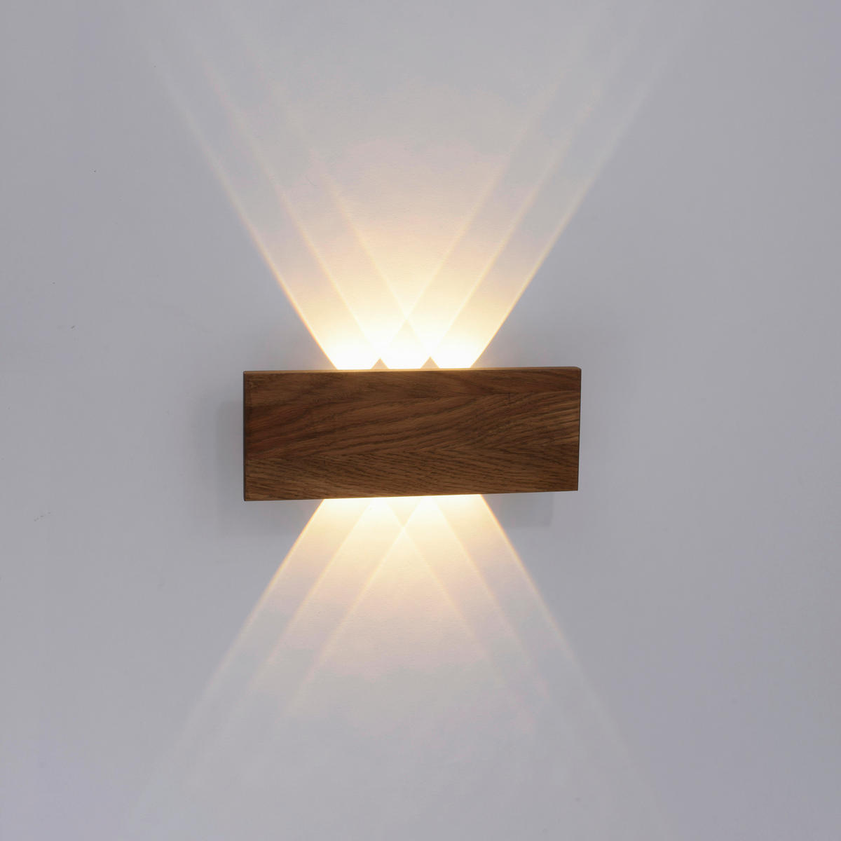 NÁSTENNÉ LED SVIETIDLO, 32/6/12 cm - prírodná farba, Lifestyle, drevo/plast (32/6/12cm)