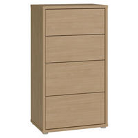 KOMMODE , 55/99/35 cm, 4 Schublade(n)  - Eichefarben/Silberfarben, Trend, Holzwerkstoff/Kunststoff (55/99/35cm) - Carryhome
