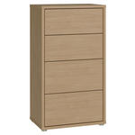 KOMMODE , 55/99/35 cm, 4 Schublade(n)  - Eichefarben/Silberfarben, Trend, Holzwerkstoff/Kunststoff (55/99/35cm) - Carryhome