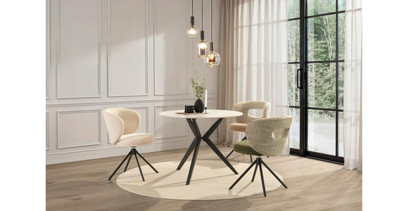 ESSTISCH in Metall, Keramik 100/100/76 cm  - Beige/Schwarz, Design, Keramik/Metall (100/100/76cm) - Xora