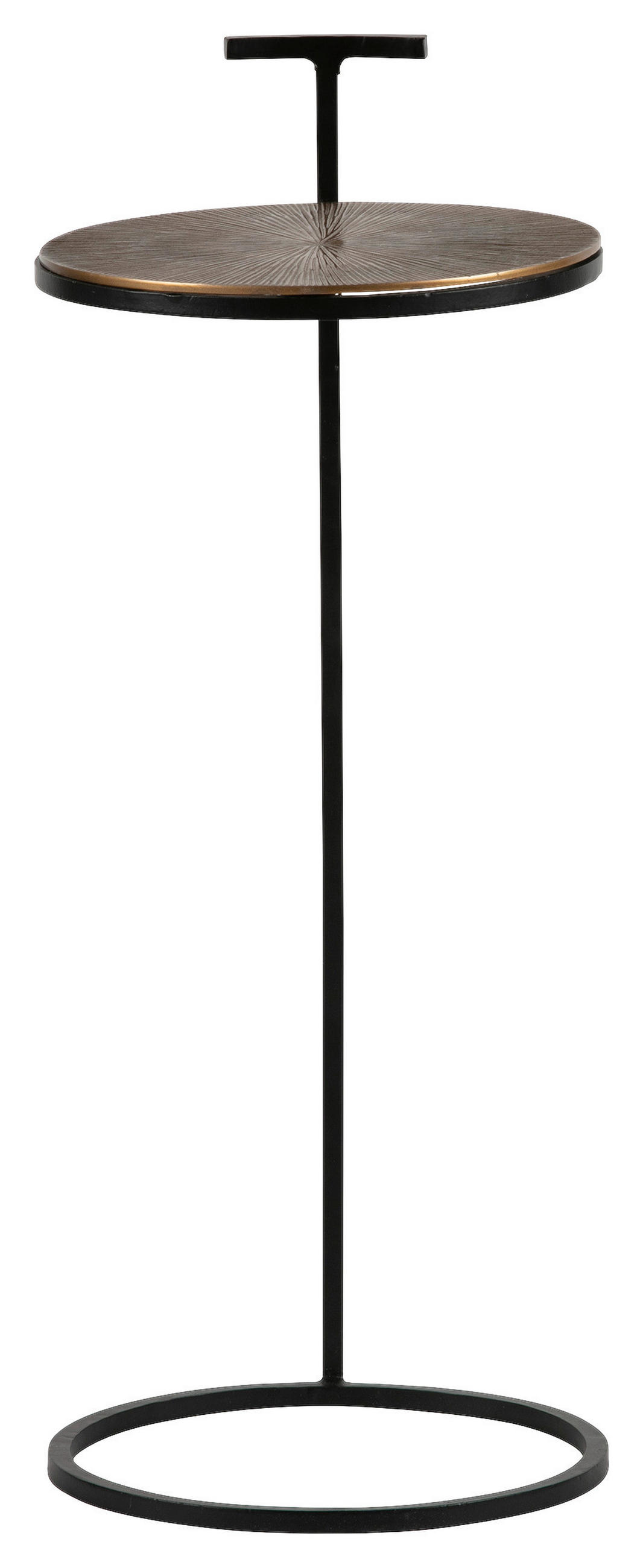 BEISTELLTISCH 26/26/64 cm Schwarz, Messingfarben rund  - Messingfarben/Schwarz, Design, Metall (26/26/64cm) - Livetastic