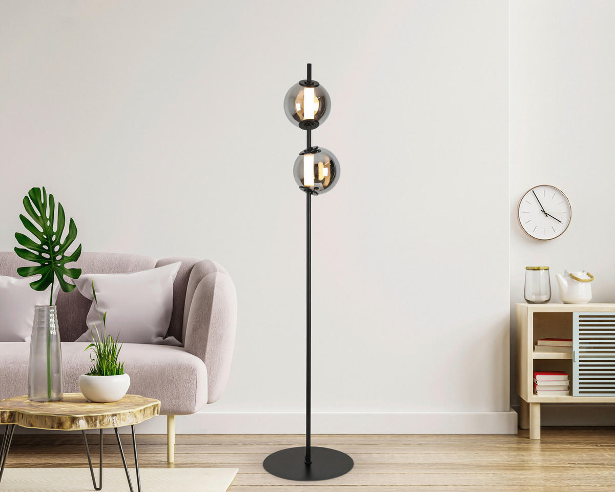 LED-STEHLEUCHTE - Chromfarben/Schwarz, Design, Glas/Kunststoff (34/168cm) - Dieter Knoll
