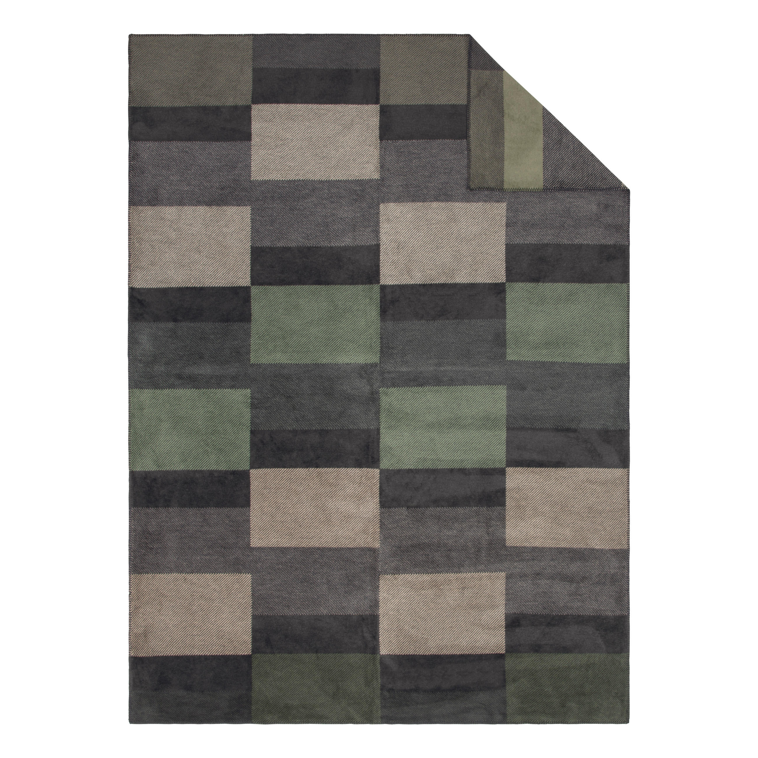 TAKARÓ 150/200 cm  - antracit/zöld, Basics, textil (150/200cm) - Novel