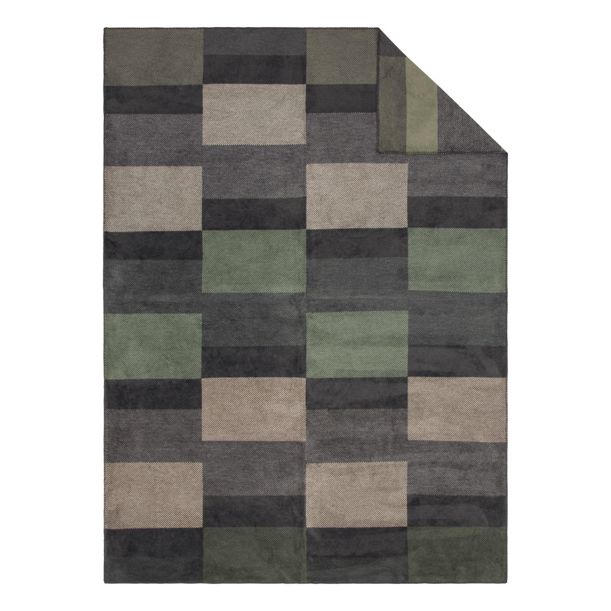 TAKARÓ 150/200 cm  - antracit/zöld, Basics, textil (150/200cm) - Novel