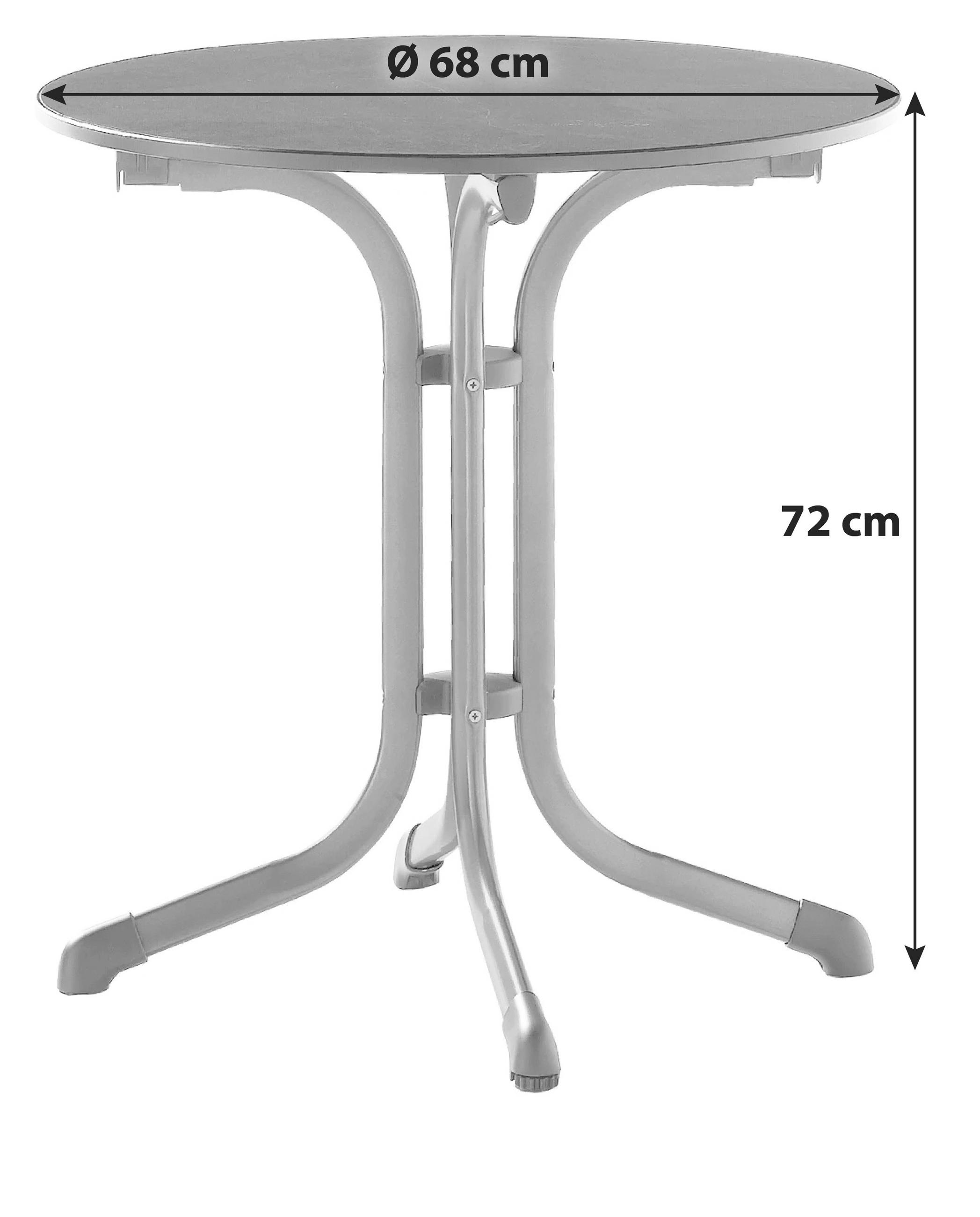 GARTENTISCH Holzwerkstoff Anthrazit, Grau rund  - Anthrazit/Grau, MODERN, Holzwerkstoff/Metall (68/68/72cm) - Sieger