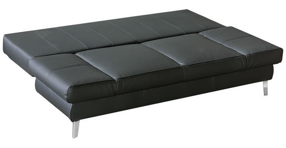 SCHLAFSOFA Anthrazit Echtleder - Chromfarben/Anthrazit, KONVENTIONELL, Leder/Metall (200/85/90cm) - Novel