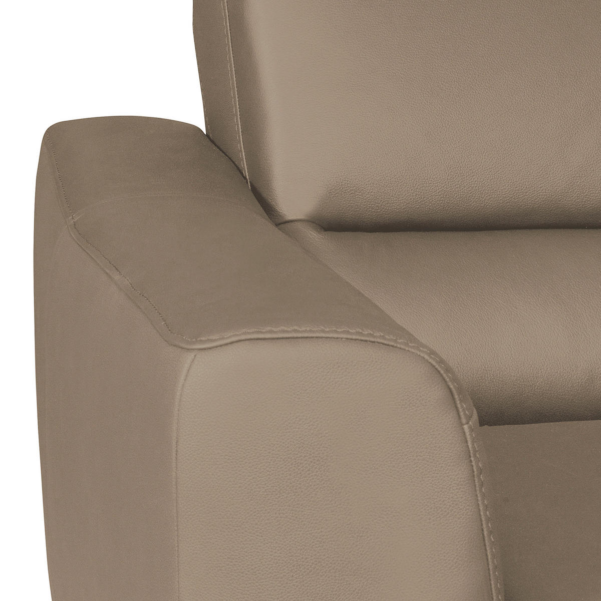 ECKSOFA in Lederlook Echtleder Sahara  241/168 cm  - Chromfarben/Sahara, Design, Leder/Textil (241/168cm) - Livetastic