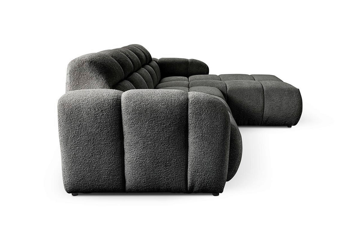 ECKSOFA VENTO in Struktur Dunkelgrau  255/175 cm  - Dunkelgrau/Schwarz, Design, Holz/Holzwerkstoff (255/175cm) - MID.YOU