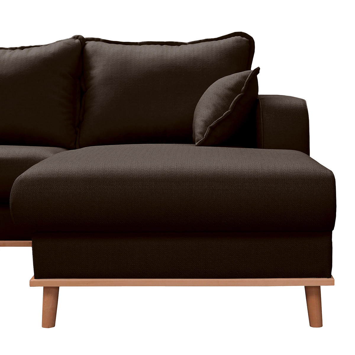 WOHNLANDSCHAFT Dunkelbraun Textilgeflecht  - Wengefarben/Dunkelbraun, Design, Holz/Textil (167/296/170cm) - Livetastic