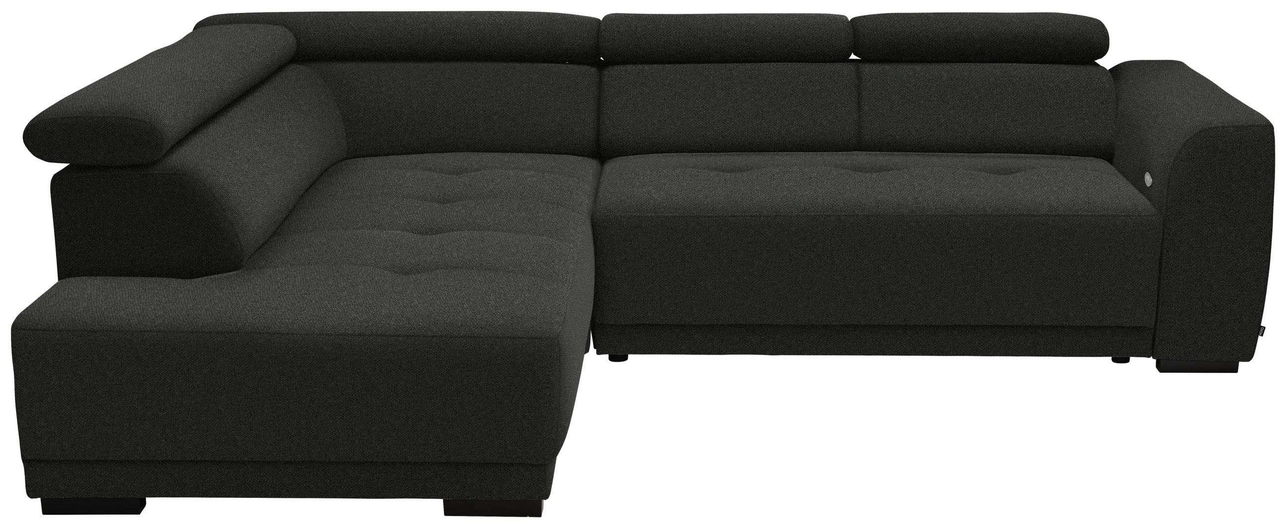 ECKSOFA in Struktur Schwarz  - Schwarz, Design, Kunststoff/Textil (205/284cm) - MID.YOU