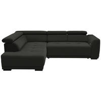 ECKSOFA in Struktur Schwarz  - Schwarz, Design, Kunststoff/Textil (205/284cm) - MID.YOU