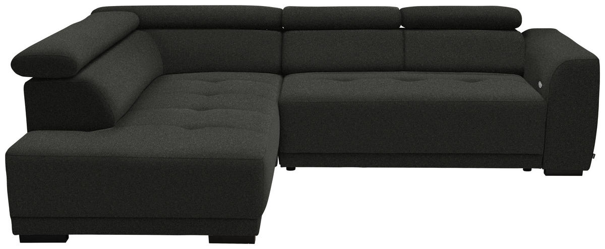 ECKSOFA in Struktur Schwarz  - Schwarz, Design, Kunststoff/Textil (205/284cm) - MID.YOU