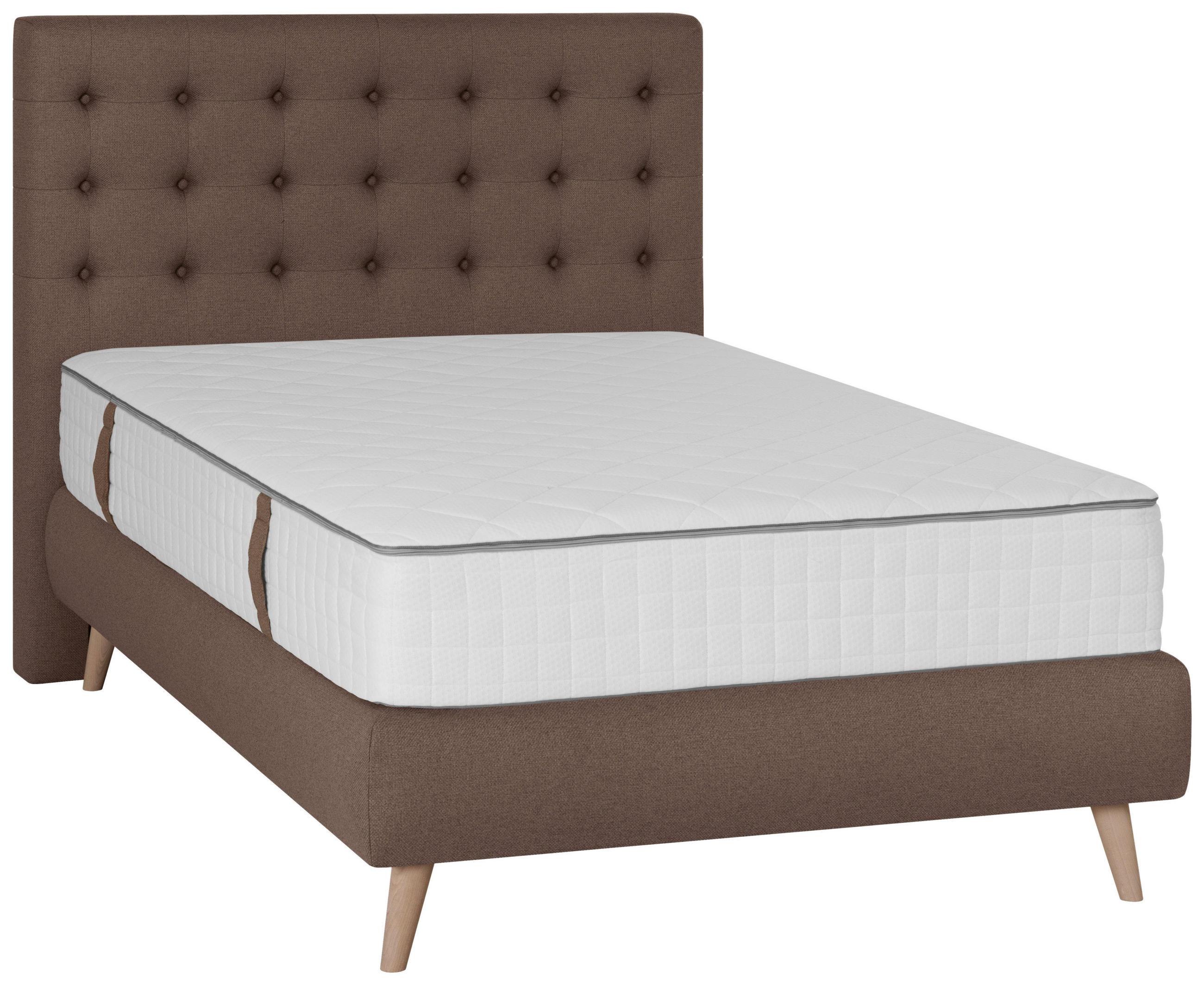 BOXSPRINGBETT 120/200 cm  in Braun  - Braun, Design, Holz/Textil (120/200cm) - Carryhome