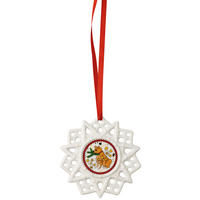 Schmuckstern Hund 2024 7,8 cm Weihnachtsleuchten 2024  - Multicolor/Weiß, MODERN, Keramik (7,8cm) - Hutschenreuther