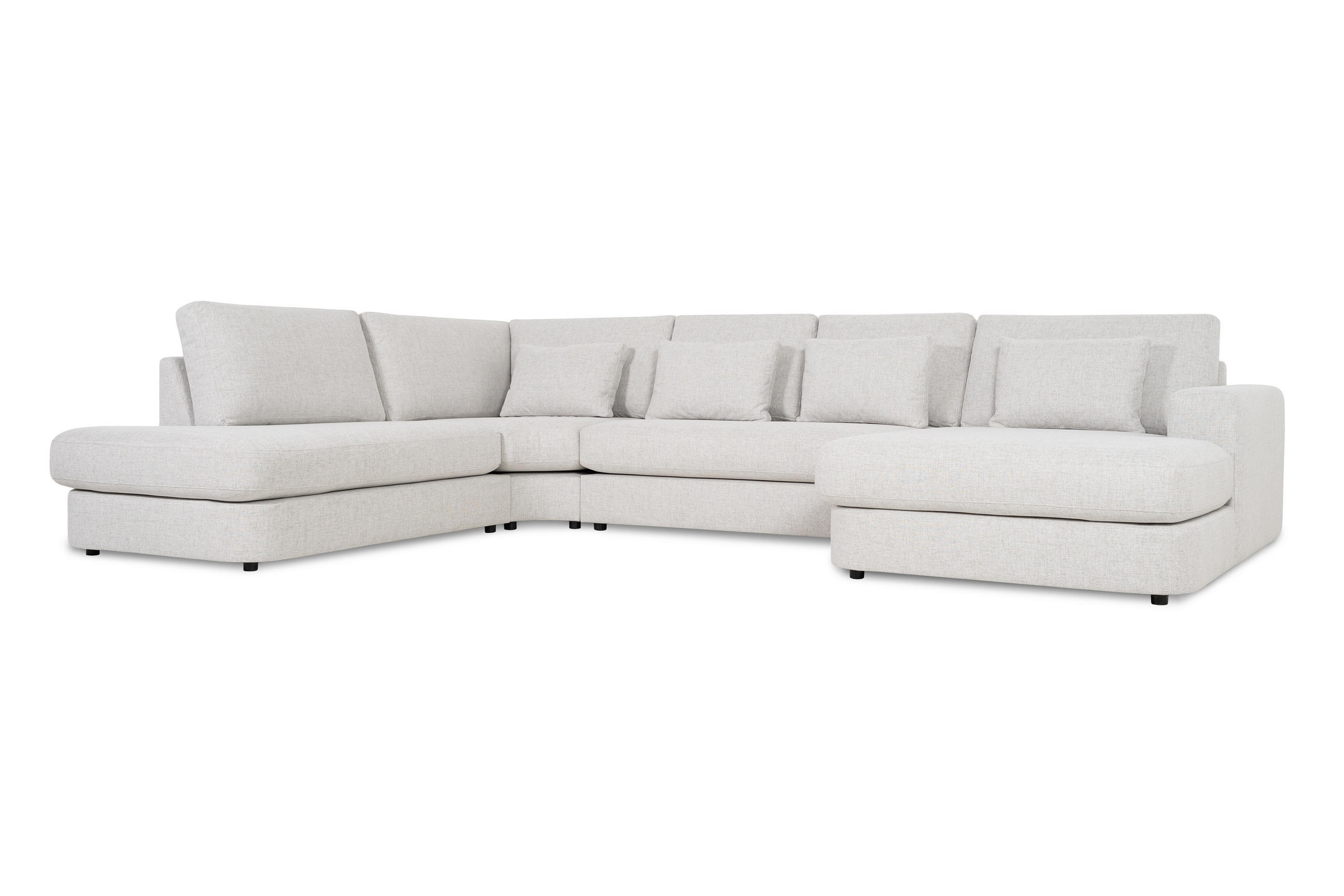 SOFFA i flatväv beige  - beige/svart, Klassisk, metall/trä (380/93/175cm) - Novel