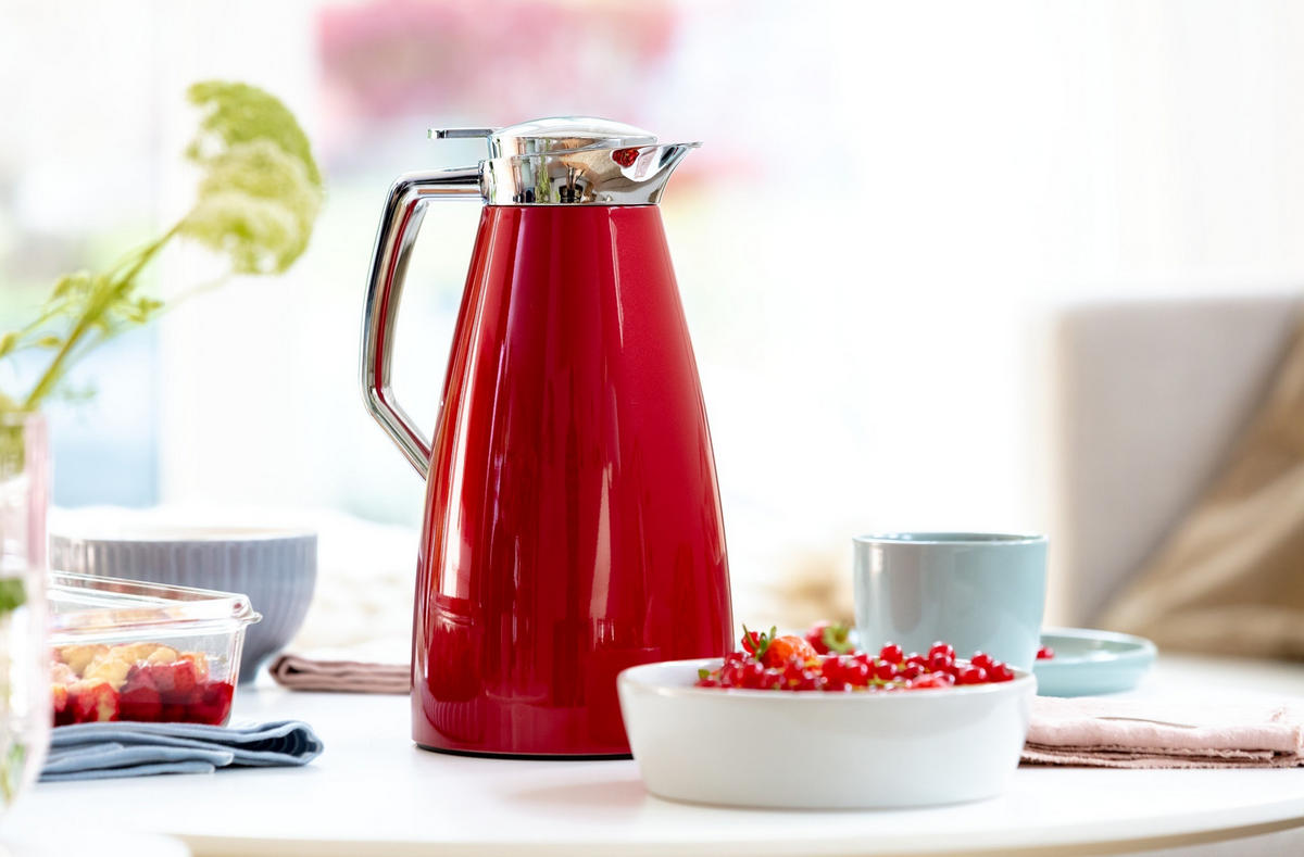 ISOLIERKANNE 1 l  - Rot, Basics, Metall (1l) - Emsa