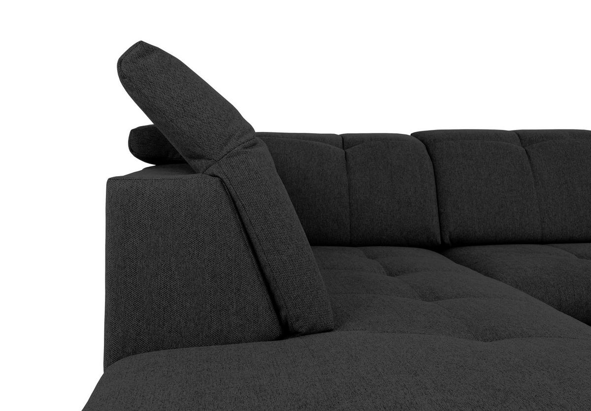 WOHNLANDSCHAFT Schwarz  - Schwarz/Grau, Design, Textil/Metall (215/328/173cm) - MID.YOU