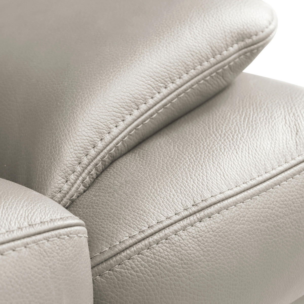 ECKSOFA  in Lederlook Echtleder Platinfarben  211/264 cm  - Platinfarben/Schwarz, Design, Leder/Textil (211/264cm) - Livetastic