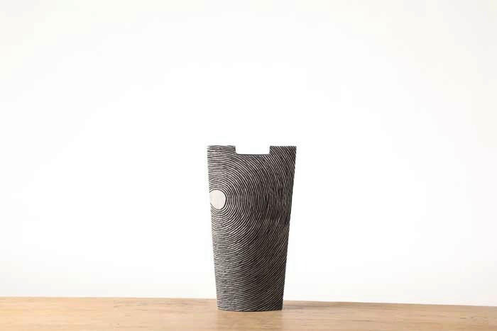 VÁZA  - szürke, Basics, műanyag (25/10/46cm)