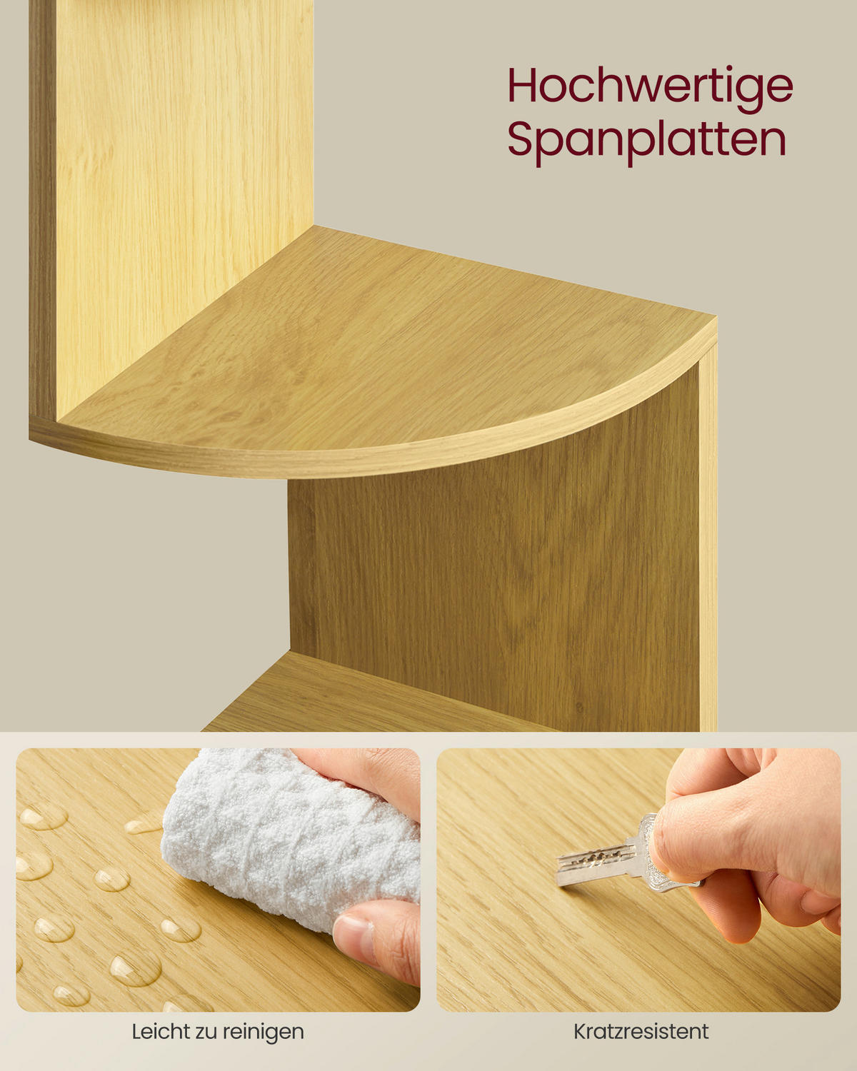 BÜCHERWAND Recyclingholz Eichefarben  - Eichefarben, Trend, Holzwerkstoff (20/126/20cm) - Boxxx