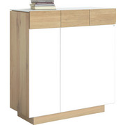 SCHUHSCHRANK 96/106/42,5 cm - Eichefarben/Beige, Natur, Glas/Holz (96/106/42,5cm) - Voglauer