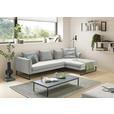 ECKSOFA  in Feincord Hellgrau  284/178 cm  - Hellgrau/Schwarz, KONVENTIONELL, Textil/Metall (284/178cm) - Hom`in
