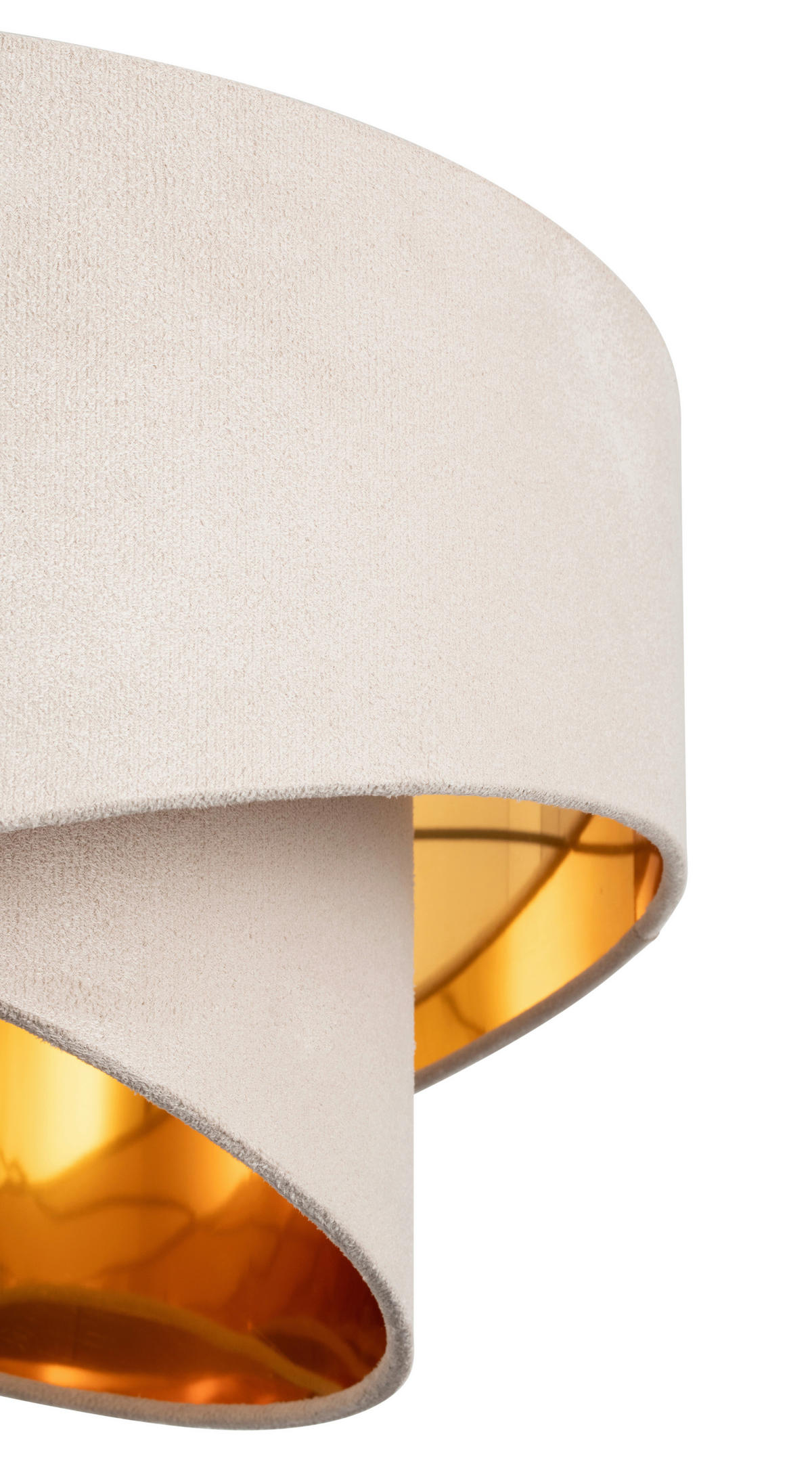 HÄNGELEUCHTE 45/130 cm  - Goldfarben/Weiß, Trend, Textil/Metall (45/130cm) - Novel