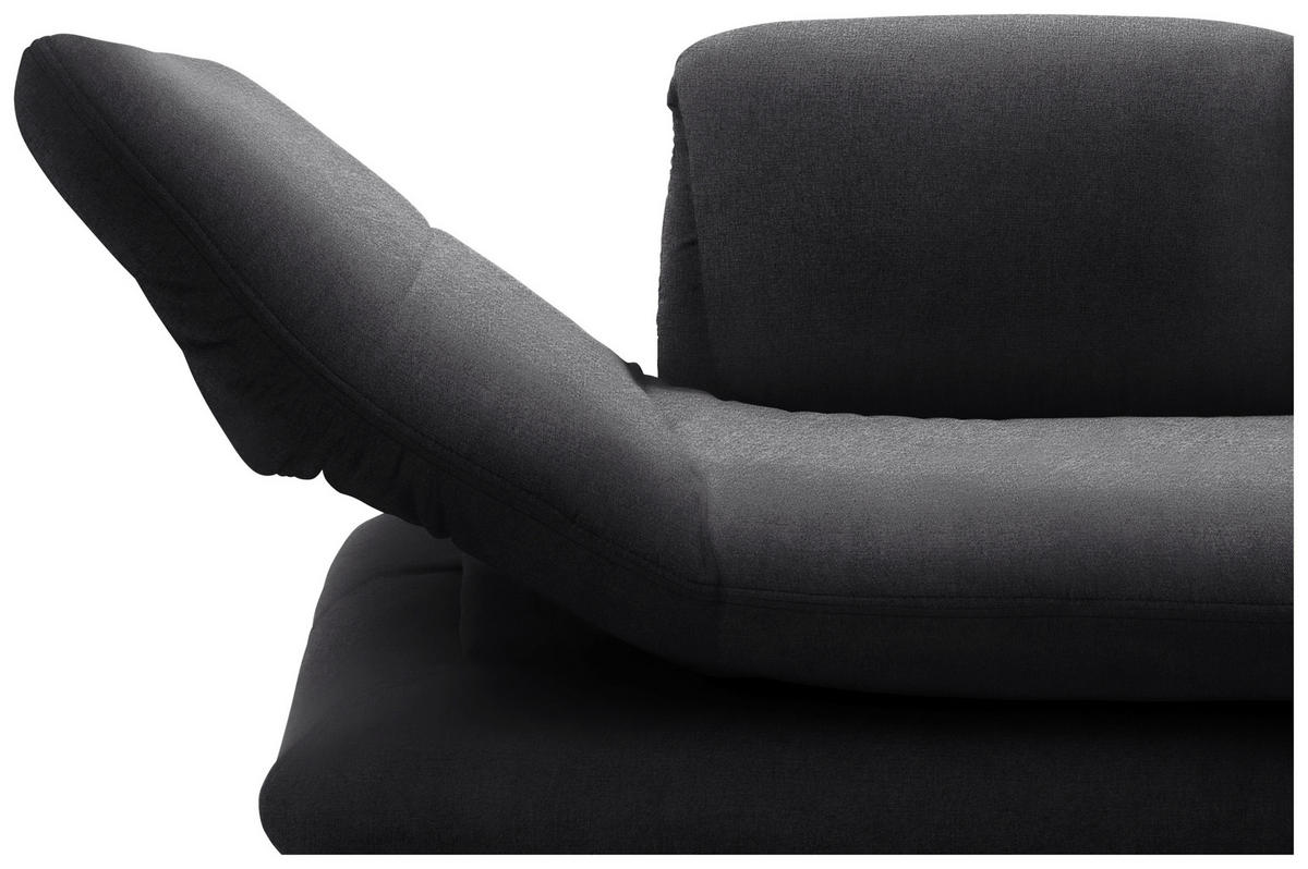 SESSEL mit Funktion in Webstoff Anthrazit  - Anthrazit/Schwarz, Design, Textil/Metall (139 (197)/83 (110)/98cm) - LOOKS by W.Joop