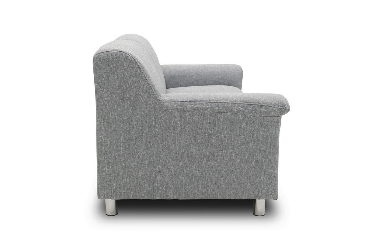 3-SITZER-SOFA Webstoff Silberfarben  - Chromfarben/Silberfarben, KONVENTIONELL, Textil/Metall (190/72/80cm) - MID.YOU