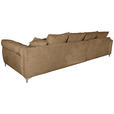 ECKSOFA Rostfarben Chenille Zierkissen, Rückenkissen, Rücken echt  - Chromfarben/Rostfarben, KONVENTIONELL, Textil/Metall (227/329cm) - Carryhome