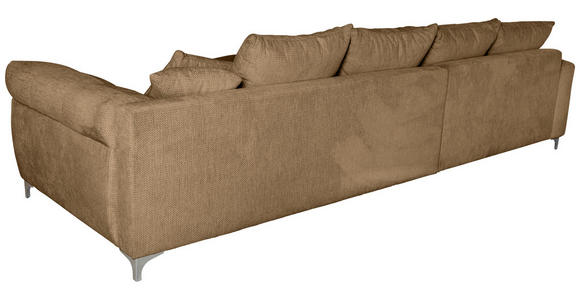 ECKSOFA Rostfarben Chenille Zierkissen, Rückenkissen, Rücken echt  - Chromfarben/Rostfarben, KONVENTIONELL, Textil/Metall (227/329cm) - Carryhome