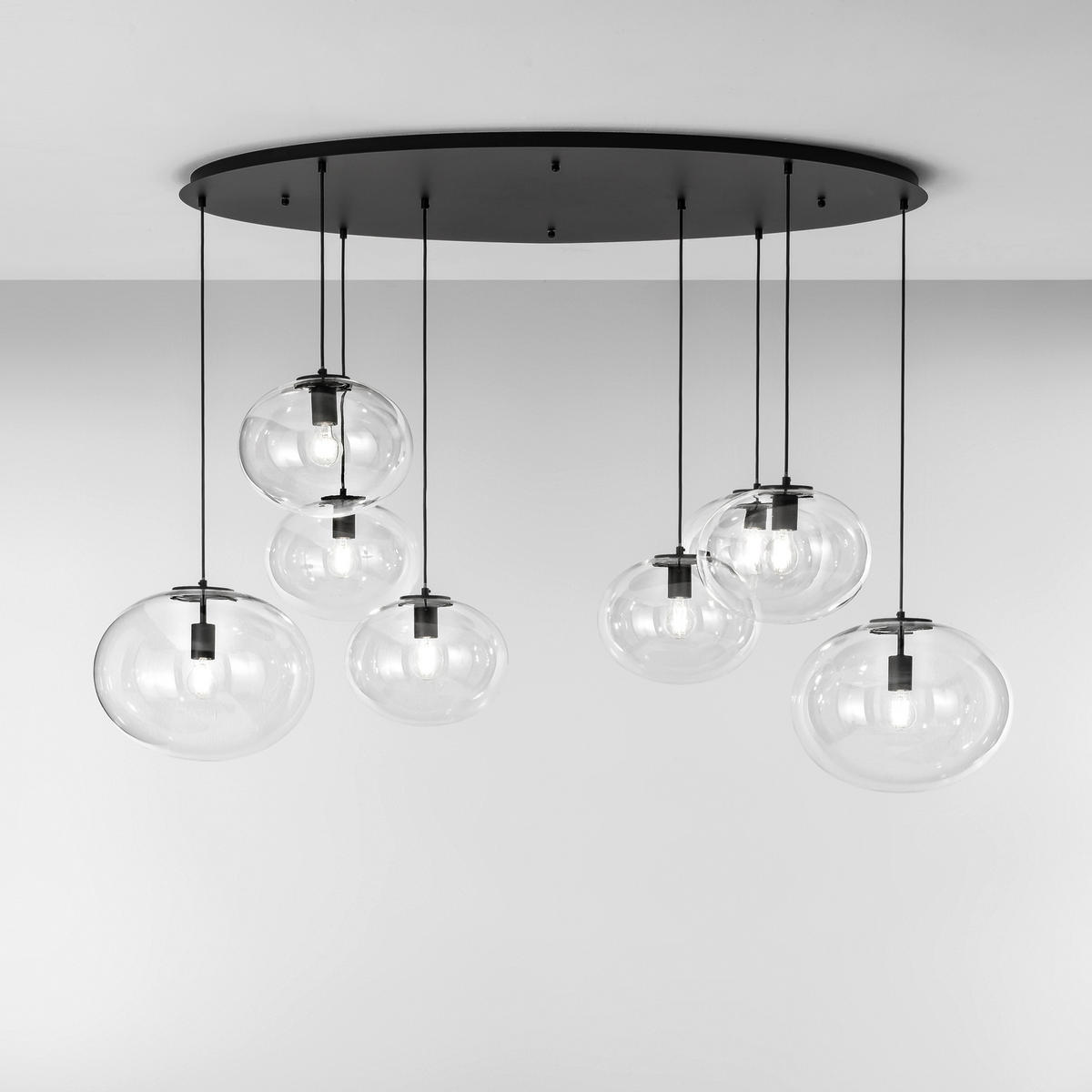 HÄNGELEUCHTE Luce Ambiente e Design 166/81,5/155 cm   - Transparent/Schwarz, Trend, Glas/Metall (166/81,5/155cm)