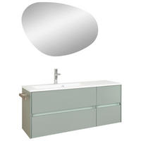 BADEZIMMER 3-teilig  in 113 cm  - Schilfgrün/Weiß, Design, Holzwerkstoff/Stein (113cm) - Sadena