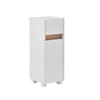 UNTERSCHRANK 30,2/84,8/33 cm   - Eichefarben/Silberfarben, MODERN, Holzwerkstoff/Kunststoff (30,2/84,8/33cm) - home24