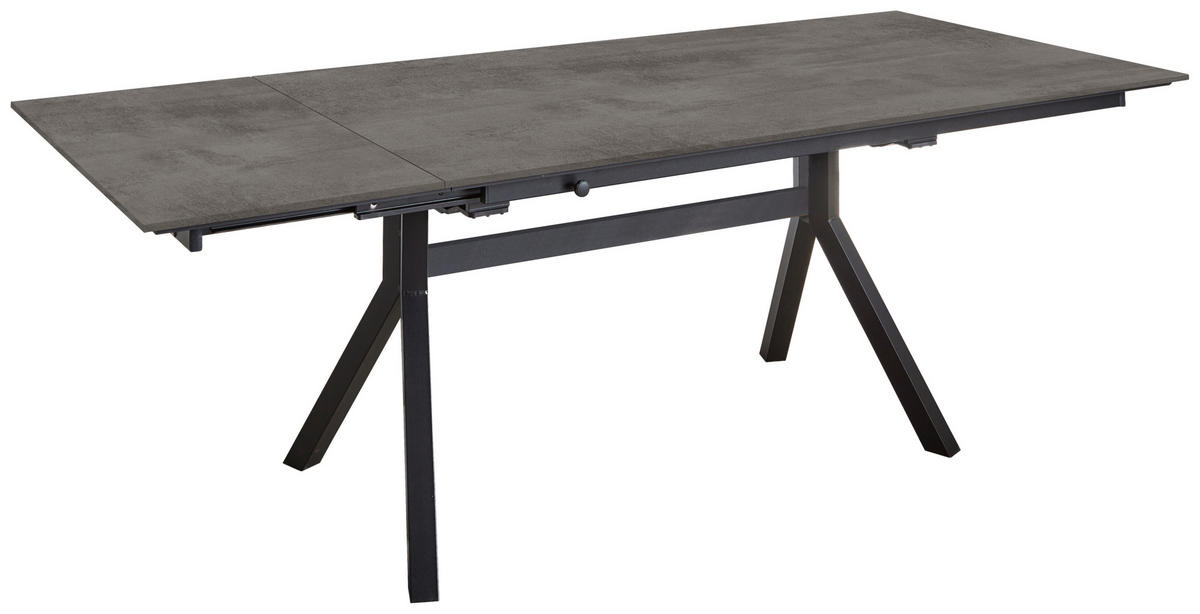 ESSTISCH in Holz, Metall 200-300/95/76 cm  - Schieferfarben/Schwarz, Basics, Holz/Metall (200-300/95/76cm) - Celina Home