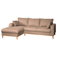 ECKSOFA Beata Cappuccino Mikrofaser  - Wengefarben/Cappuccino, Design, Holz/Textil (150/230cm) - Livetastic