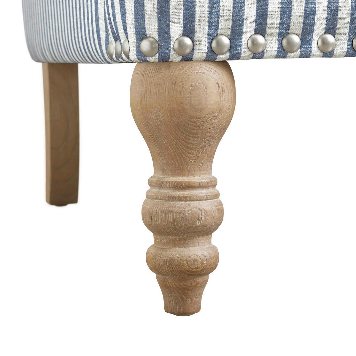 OHRENSESSEL Jaya Leinenoptik Blau  - Blau/Naturfarben, Design, Holz/Textil (76/89/73cm) - MID.YOU