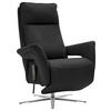 RELAXSESSEL in Leder Schwarz  - Edelstahlfarben/Schwarz, Design, Leder/Metall (79-83/116/87-176cm) - Valdera