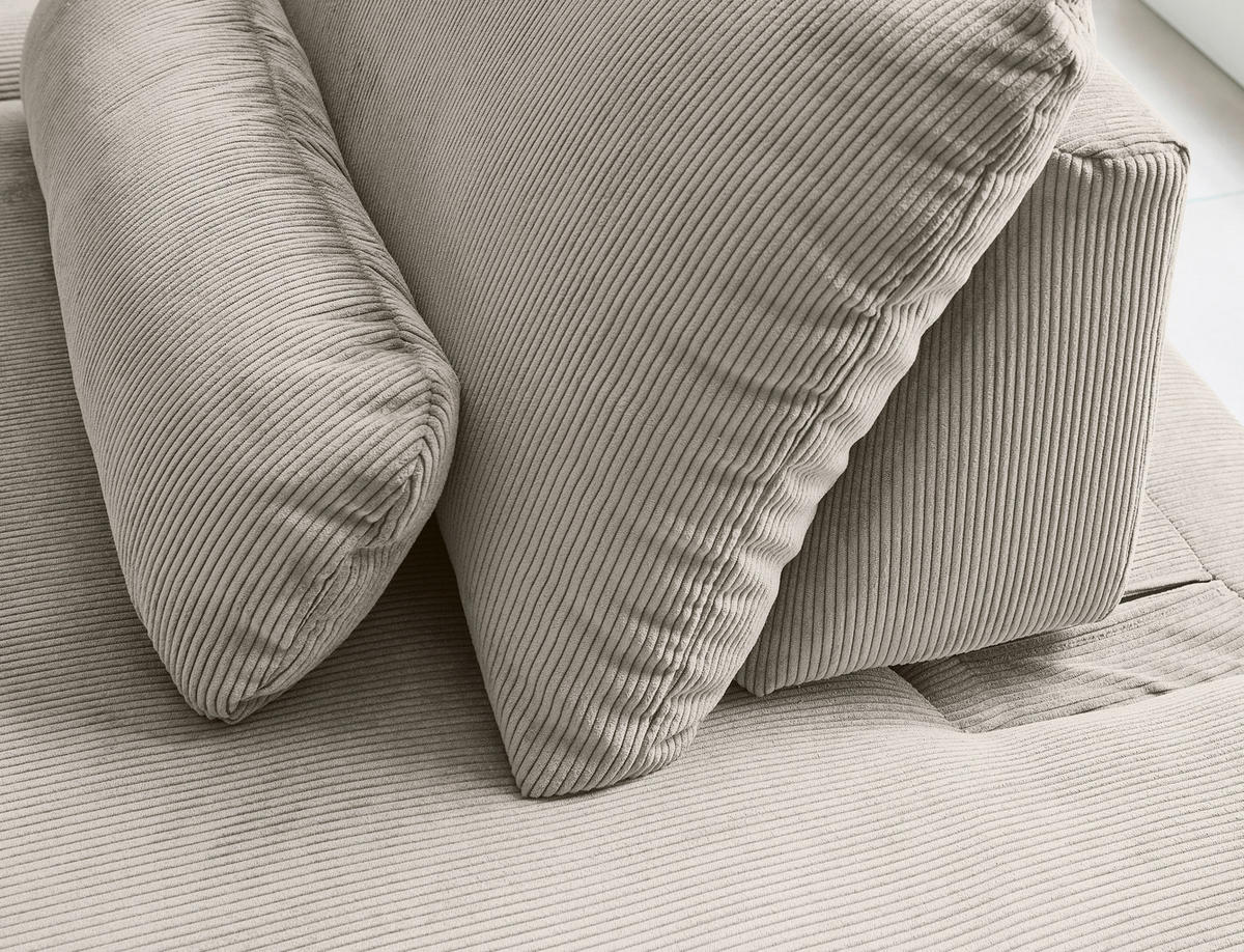 ECKSOFA in Feincord Greige  316/242 cm  - Greige/Schwarz, Design, Kunststoff/Textil (316/242cm) - Niels Andersson