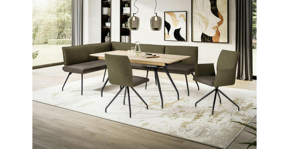 ECKBANK 165/225 cm  in Braun  - Schwarz/Braun, Design, Textil/Metall (165/225cm) - Moderano