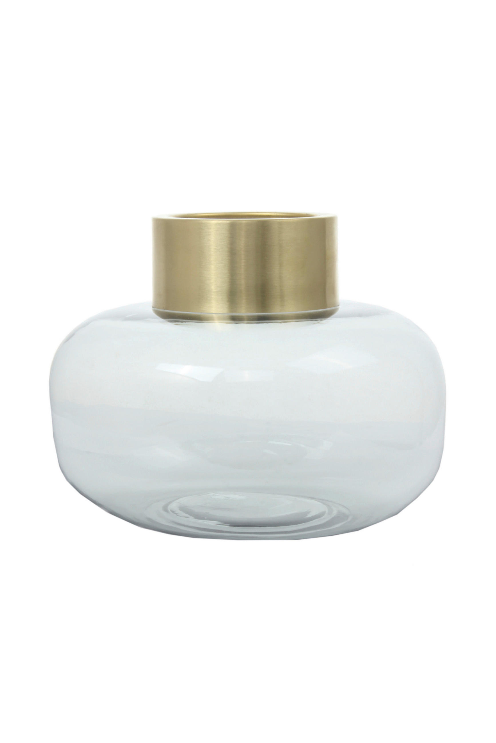VASE  - Goldfarben/Grau, Design, Glas (23,5/19/23,5cm) - Kayoom
