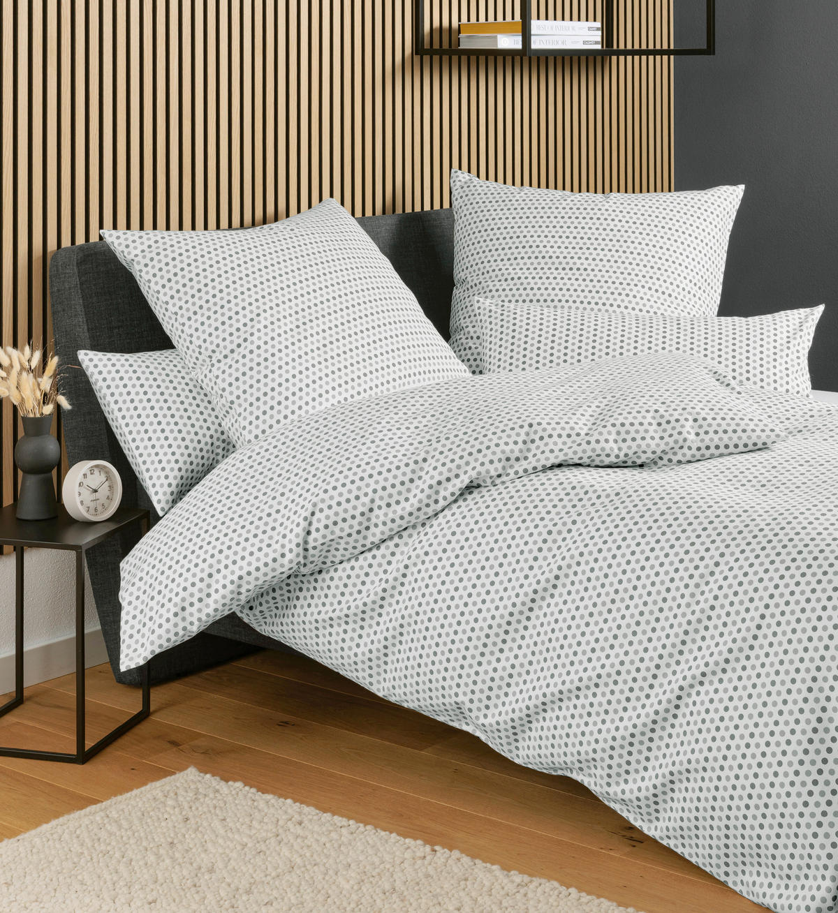 BETTWÄSCHE 2-teilig Flanell 155/220 cm  - Silberfarben, Design, Textil (155/220cm) - Janine