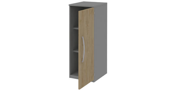 AKTENSCHRANK Eichefarben, Grau  - Eichefarben/Grau, KONVENTIONELL, Holzwerkstoff (40/111,7/43cm) - Moderano