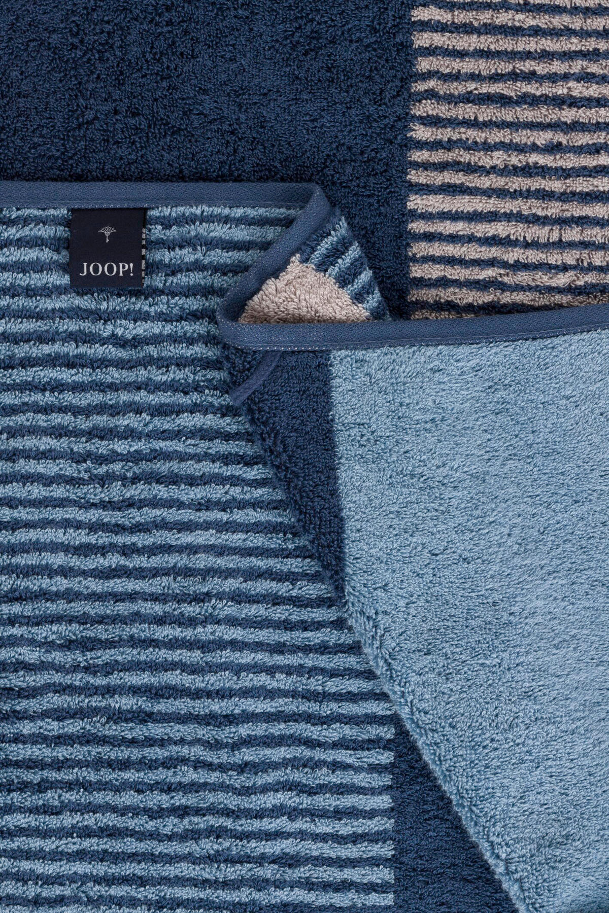 DUSCHTUCH DIVIDED SQUARES 80/150 cm  - Blau, Basics, Textil (80/150cm) - Joop!