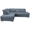 ECKSOFA Hellblau Chenille  - Chromfarben/Hellblau, Design, Textil/Metall (254/280cm) - Livetastic