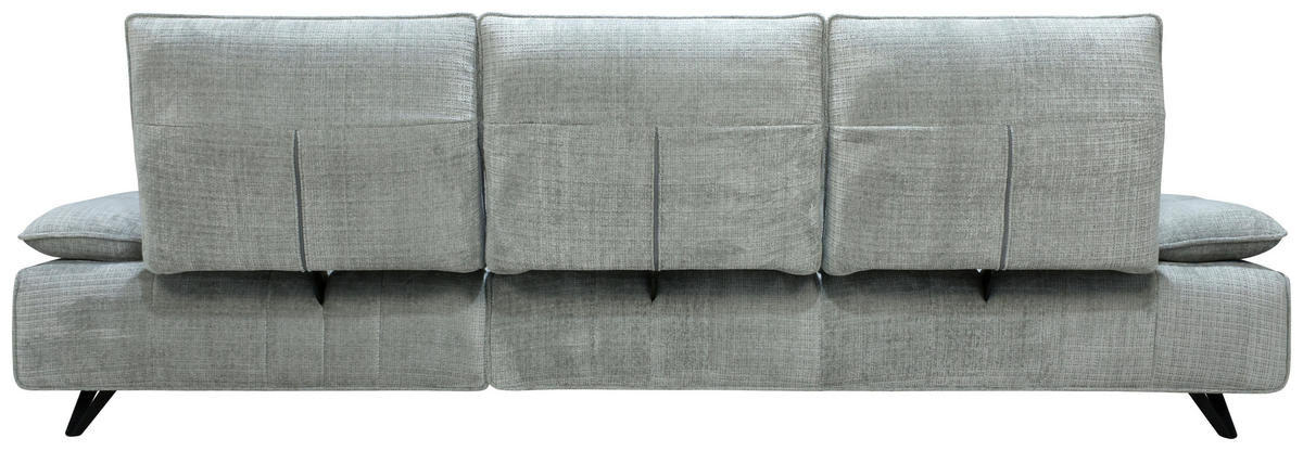 ECKSOFA Hellgrau Chenille  - Hellgrau/Schwarz, Design, Kunststoff/Textil (314/162cm) - Livetastic